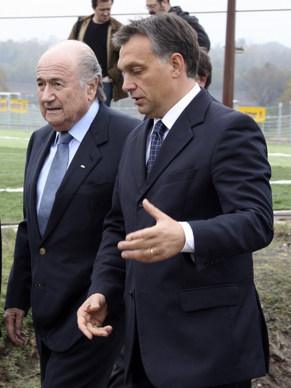Sepp Blatter Felcsúton. A fogadási csalások elfojtása a világfutball egyik legnagyobb kihívása (fotó: pfla.hu/Takács József)